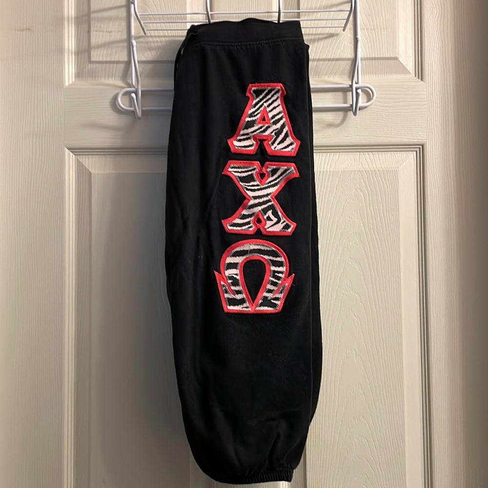 Alpha Chi Omega zebra print capri sweats